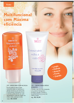 mascara com acácia ,creme mão e rosto com oléo rosa mosque